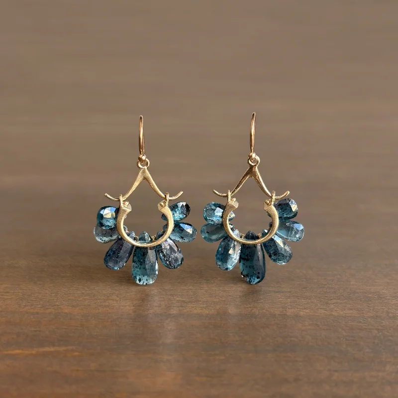 Women's luxury party earrings-Small Orissa Kyanite Peacock Earrings