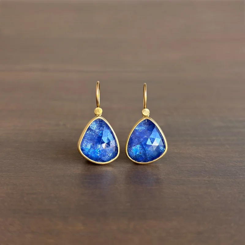 Women's star earrings-Tanzanite Pebble Drop Earrings