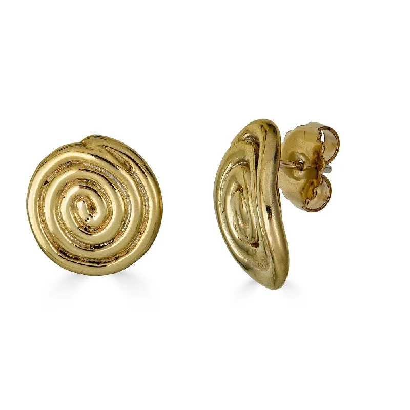 Handmade women's earrings-Spiral Oyster Studs