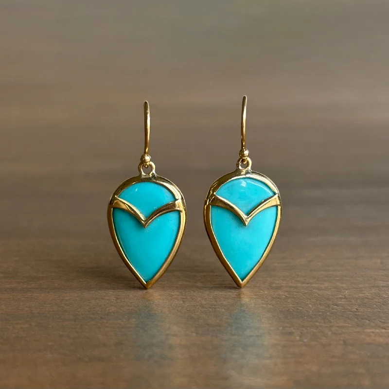 Women's sun earrings-Turquoise Owl Earrings