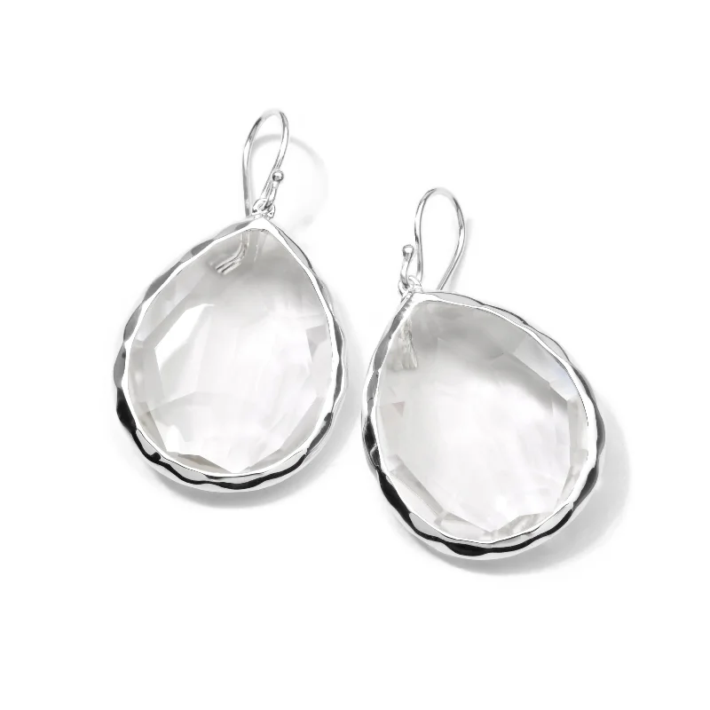 Women's eco-friendly earrings-Ippolita Rock Candy Large Clear Quartz Teardrop Earrings in Sterling Silver