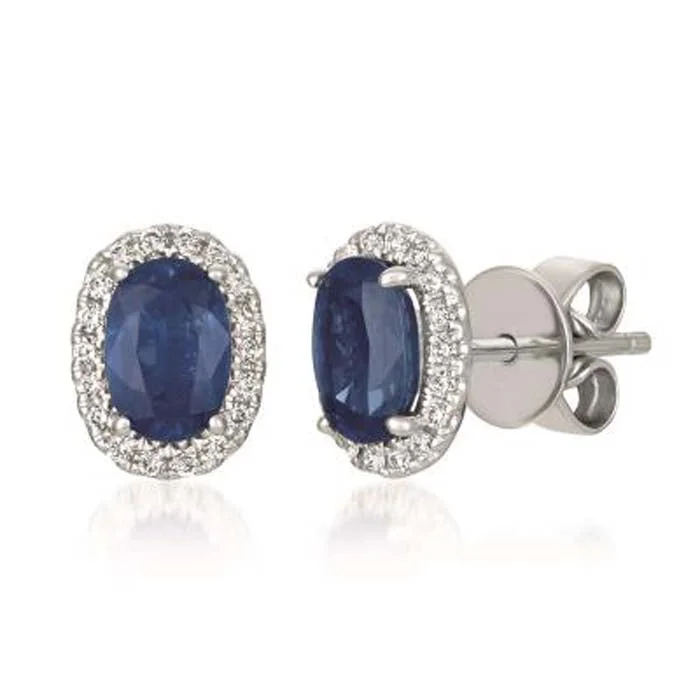 Women's rose gold earrings-Le Vian Earrings featuring Blueberry Sapphire and Vanilla Diamonds in 14K Vanilla Gold