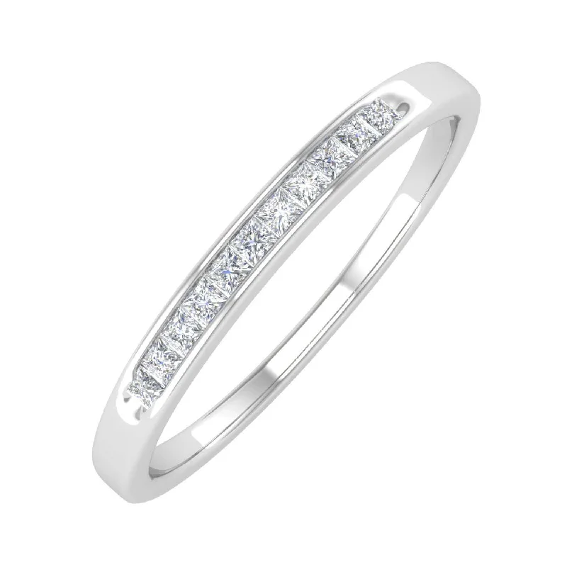 Women's stackable rings-0.12 Carat Channel Set Diamond Stackable Anniversary Ring in Gold