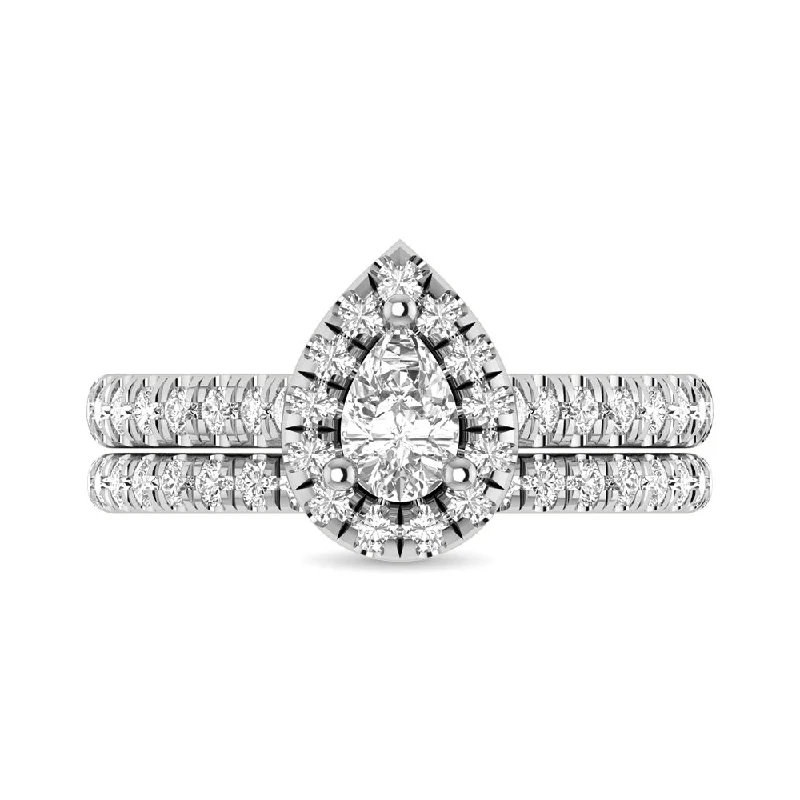 Women's gold-plated rings-14KT White Gold 1Ct.Tw. Diamond keyani Bridal Ring