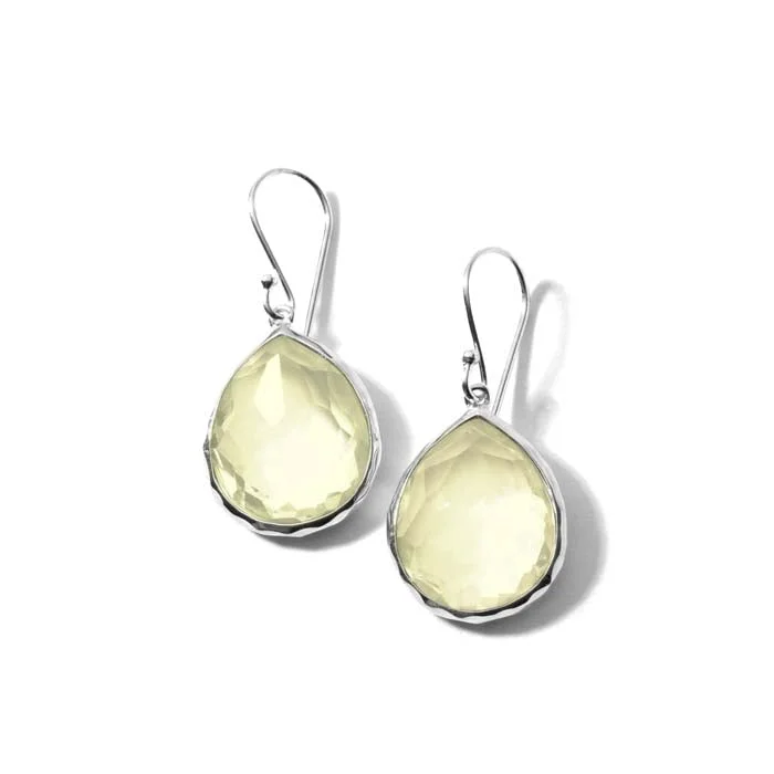 Women's beaded earrings-Ippolita Lemon Citrine "Rock Candy" Teardrop Earrings in Sterling Silver