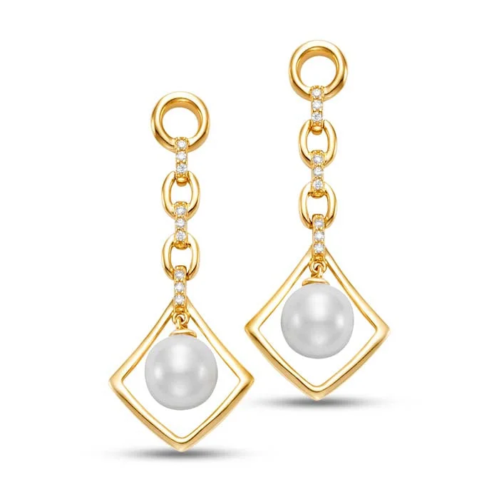 Women's hypoallergenic earrings-Mastoloni 7-7.5MM Pearl Drop Earrings in 18K Yellow Gold