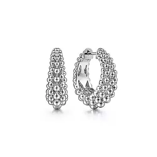 Women's lightweight earrings-Gabriel & Co. 20MM Bujukan Classic Hoop Earrings in Sterling Silver