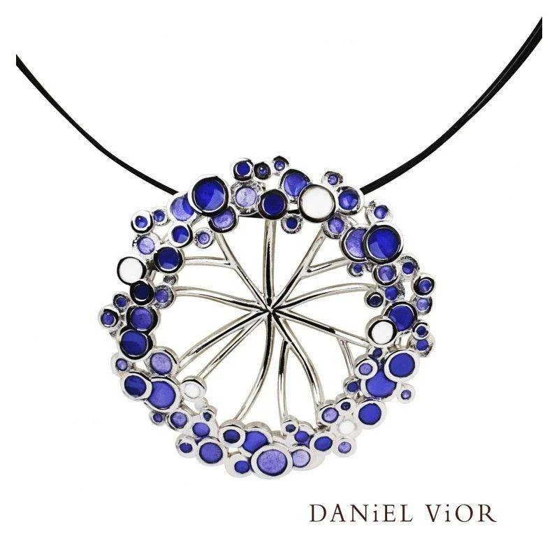 Designer women's necklaces-Umbela Blue Enamel Necklace - 766411