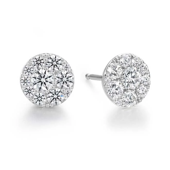 Women's moon phase earrings-Hearts On Fire .32-.36CTW Tessa Diamond Circle Earrings in 18K White Gold