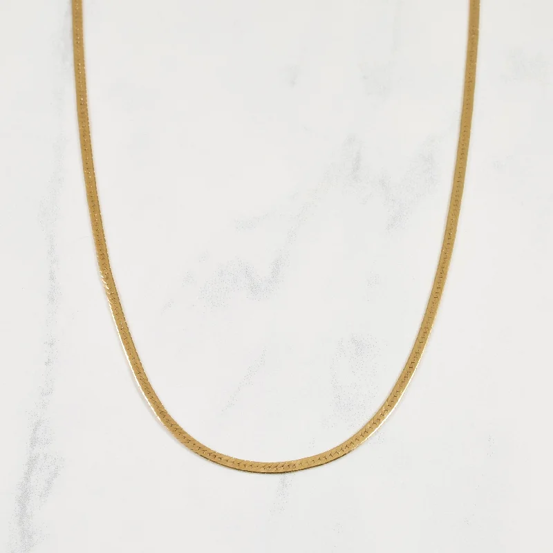 Women's everyday rings-10k Yellow Gold Herringbone Chain | 18" |