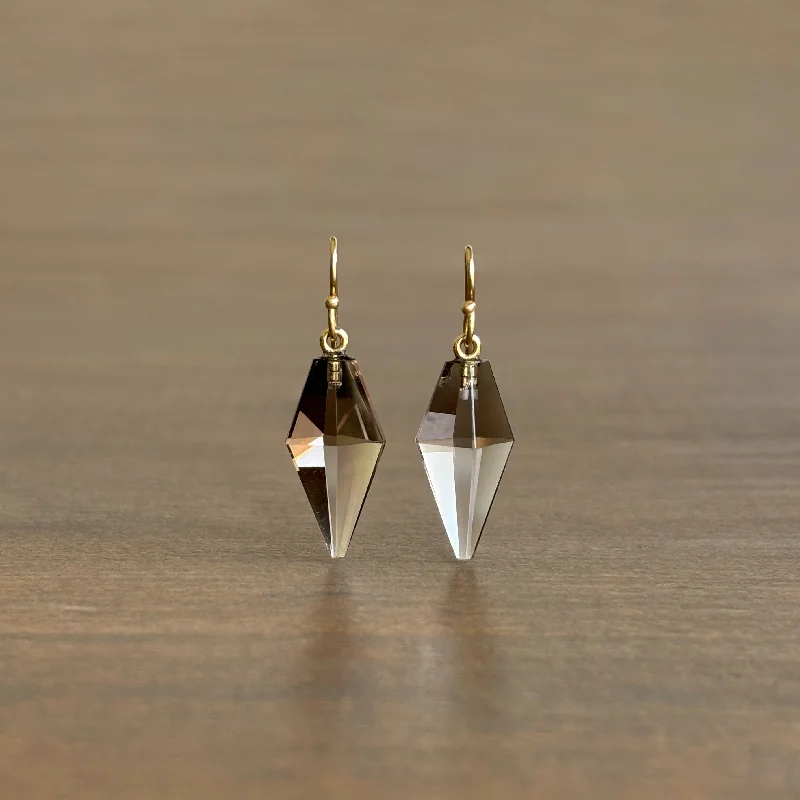 Women's exclusive earrings-Smokey Topaz Mini Kite Earrings