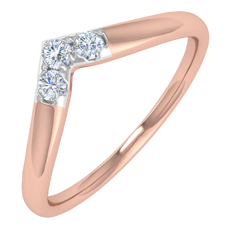 Women's mother-daughter rings-0.15 Carat Diamond Wedding Anniversary Ring in Rose Gold