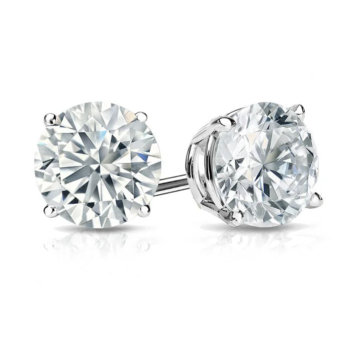 Women's luxury party earrings-Mountz Collection 3.08CTW Diamond Stud Earrings in 14K White Gold