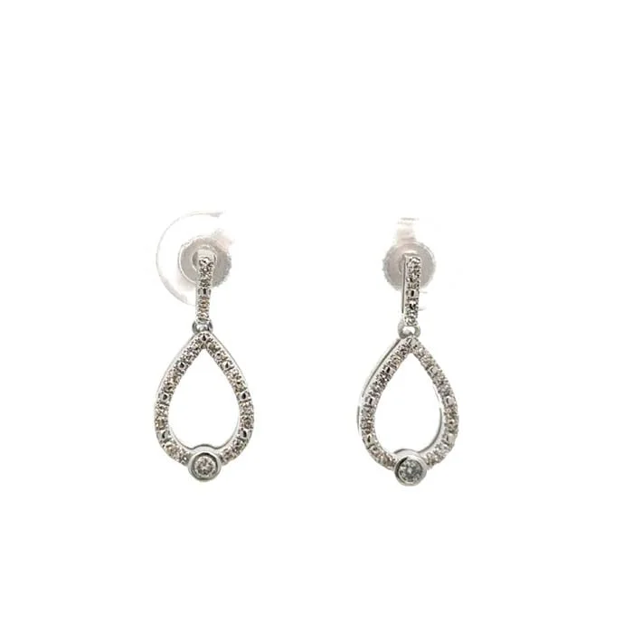 Women's mother-daughter earrings-Mountz Collection 1/5CTW Diamond "Love's Crossing" Dangle Earrings in Sterling Silver