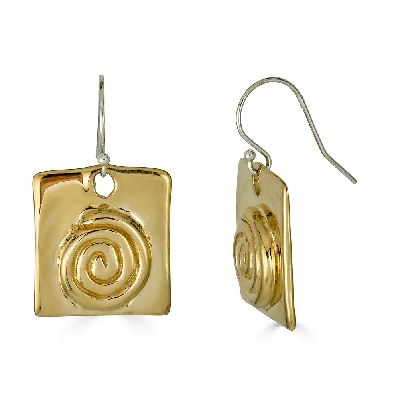 Women's alloy earrings-Spiral Dangle Earring