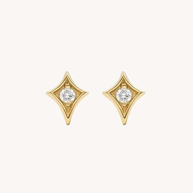 High-end women's earrings-North Star Diamond Studs