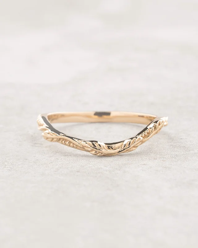 Women's Mother's Day rings-READY TO SHIP: Twig wedding ring in 14K yellow gold, matching for Patricia, AVAILABLE RING SIZES 5.5 - 9US