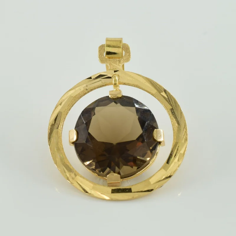 Women's everyday rings-Smoky Quartz Pendant & Earring Set | 14.00ctw |