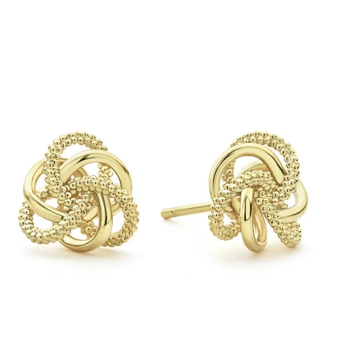 Women's evil eye earrings-LAGOS Large Love Knot Stud Earrings in 18K Yellow Gold