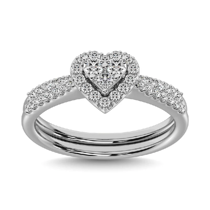 Women's vintage-inspired rings-10K White Gold 2/5 Ct.Tw. Diamond Bridal Ring