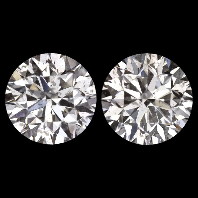 Women's eco-friendly rings-2.05ct EXCELLENT ROUND CUT DIAMOND STUD EARRING MATCHING PAIR NATURAL 2 CARAT