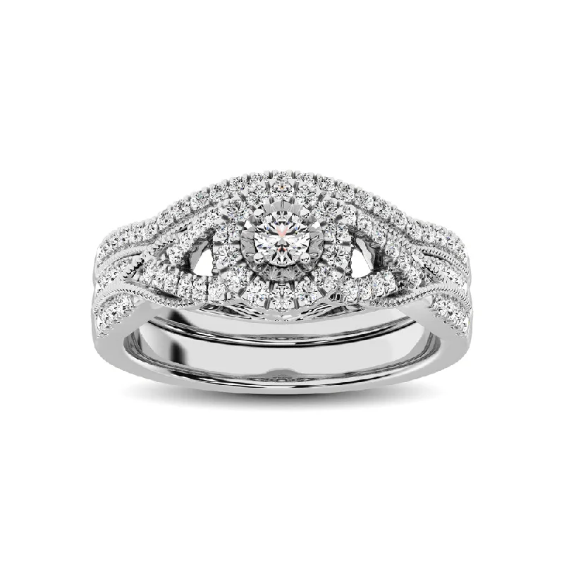 Women's exclusive rings-10K White Gold 1/2 Ct.Tw. Diamond Bridal Ring