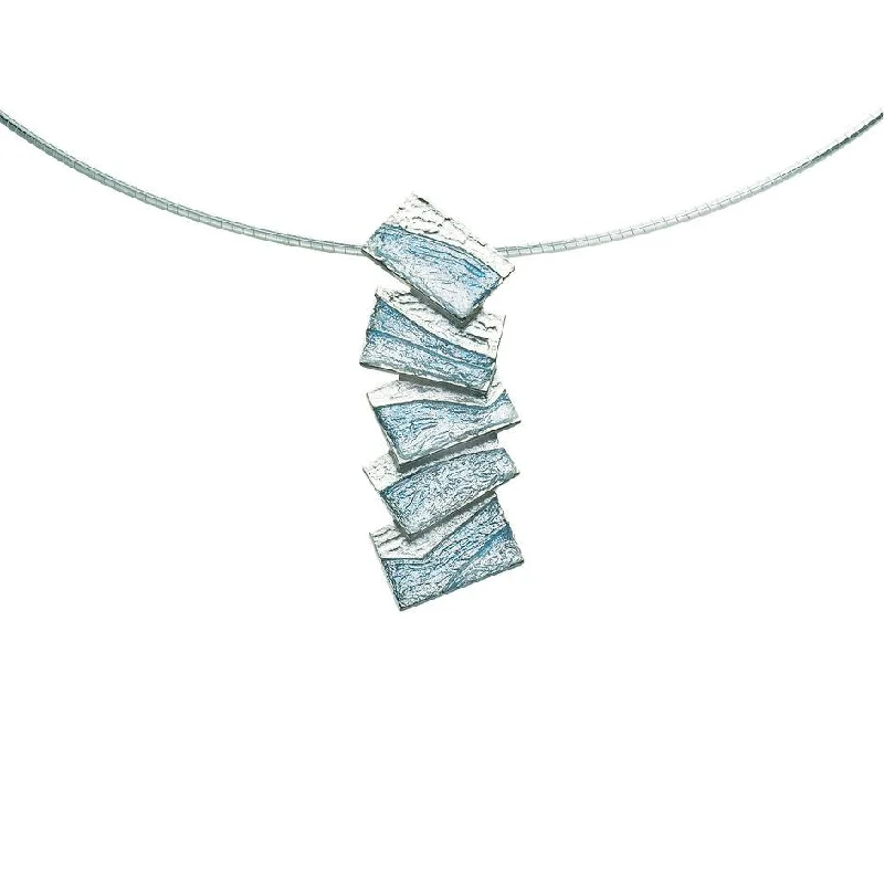 Women's long necklaces-Sterling Silver & Enamel Flagstone Necklet - EN137