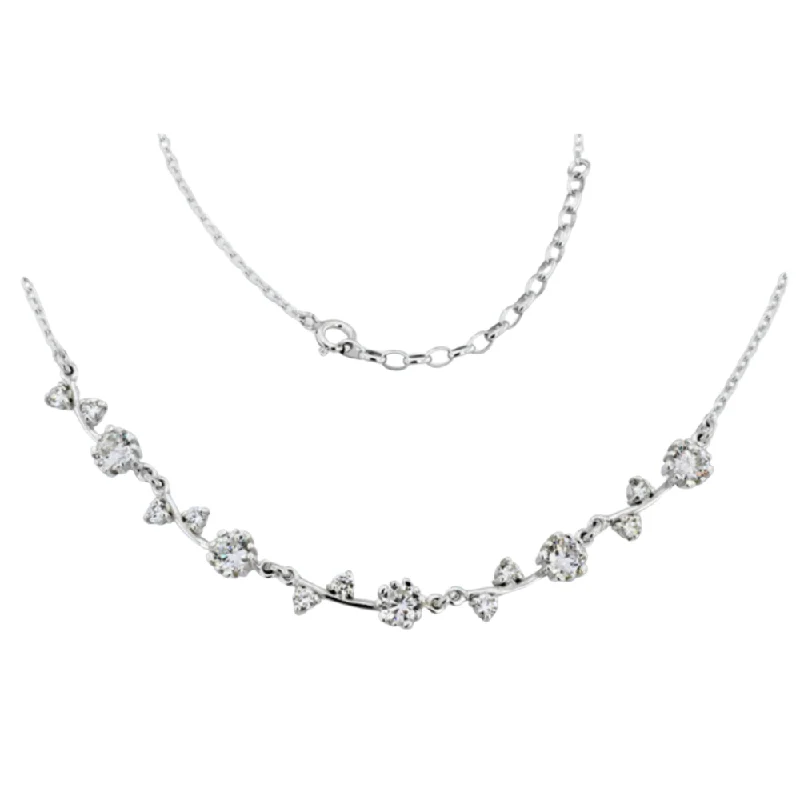 Women's vintage-inspired necklaces-Cubic Zirconium silver necklace 701247