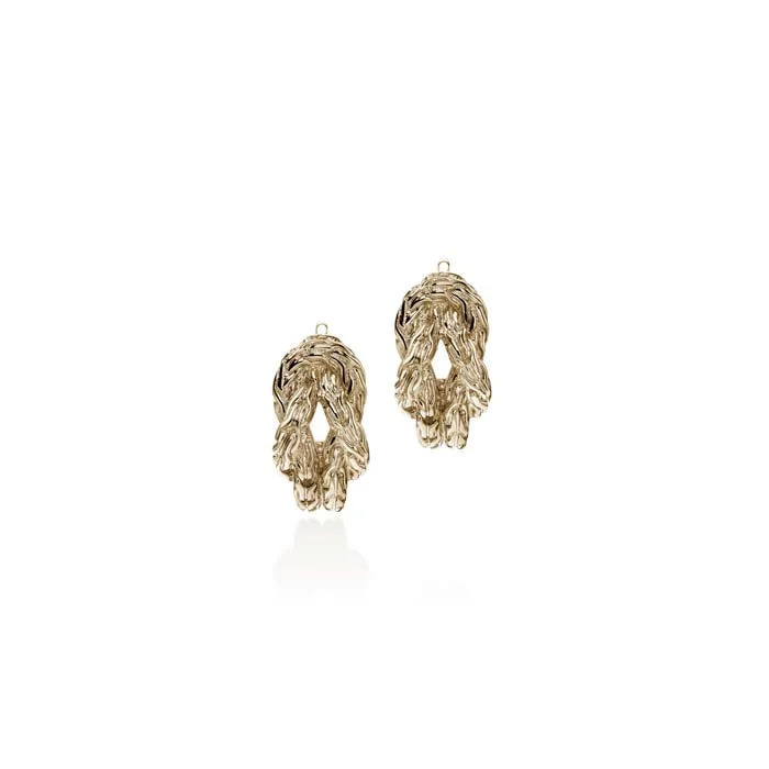 Designer women's earrings-John Hardy Love Knot Earrings in 14K Yellow Gold