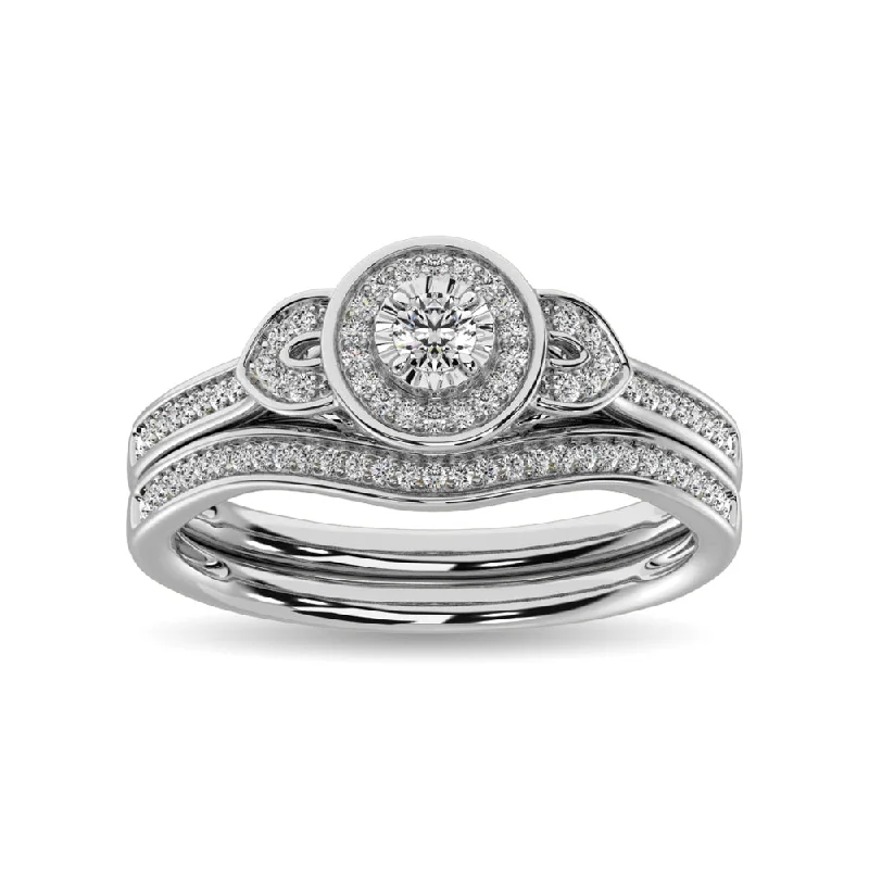 Women's sun rings-Diamond Bridal Ring 1/5 ct tw in Round-cut 10K White Gold