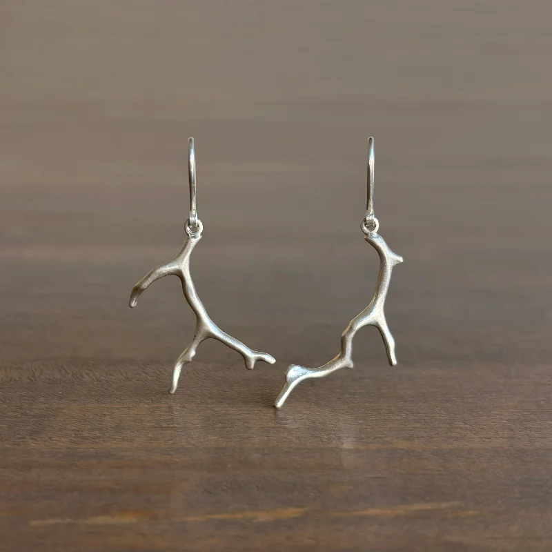 Women's sun earrings-Silver Branch Coral Ruthie B. Earrings