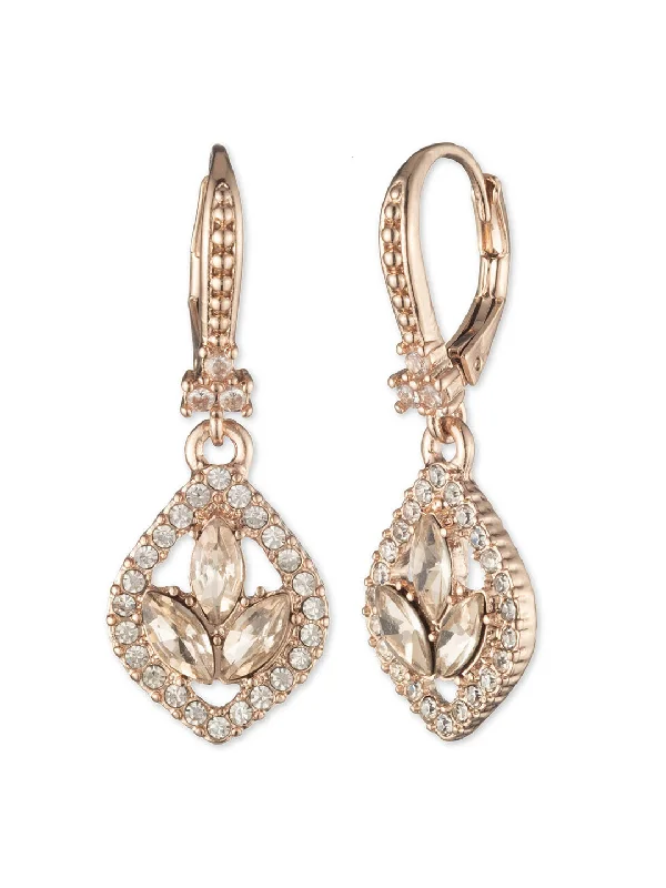 Women's celestial earrings-Poised Rose Mini Drop Earring