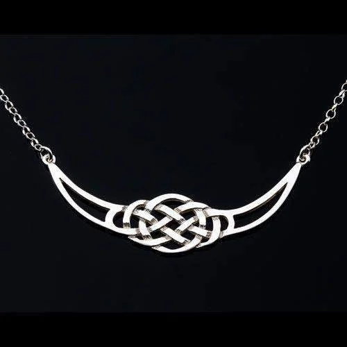 Women's short necklaces-Sterling Silver or Gold Celtic Necklace - P471