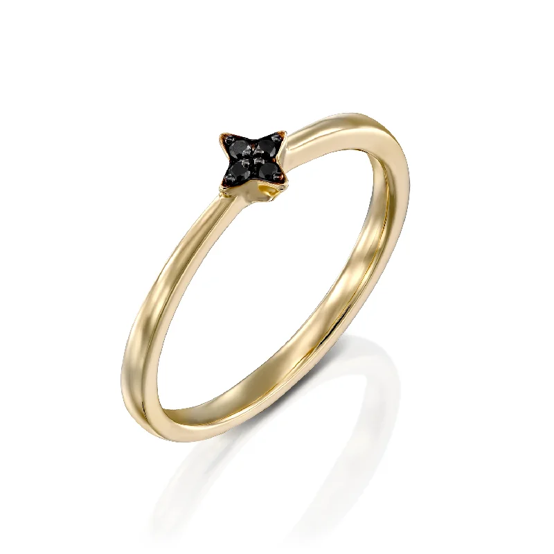 Women's birthstone rings-Mars Ring With Black Diamonds