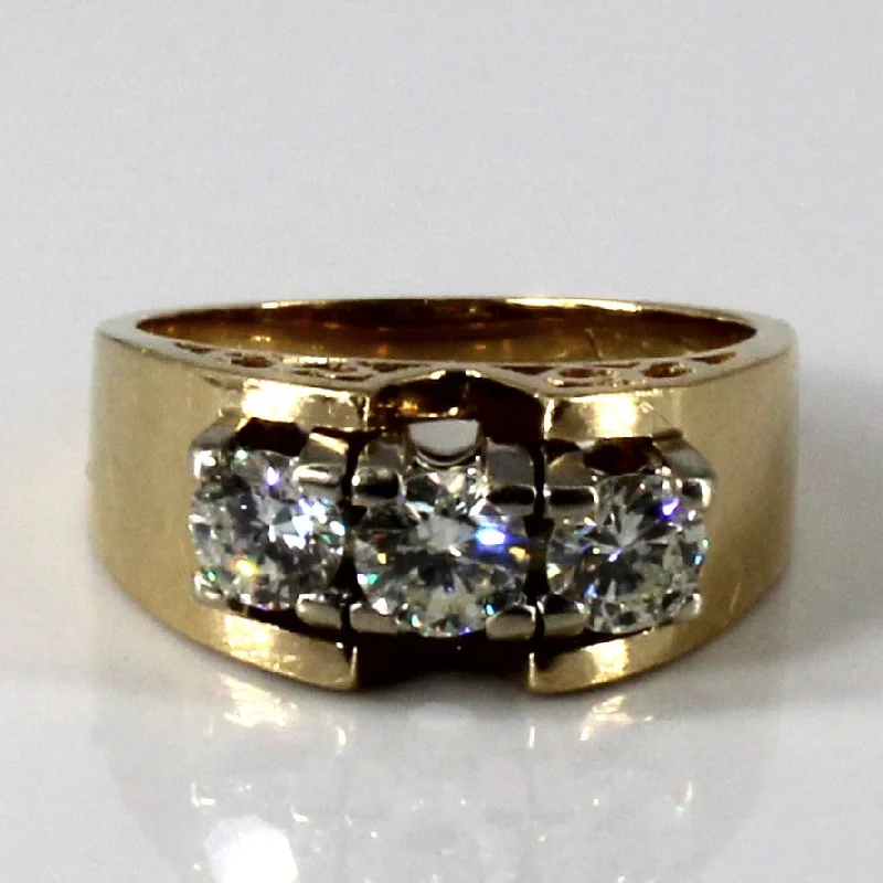 Luxury women's rings-Three Stone Diamond Ring | 0.80ctw | SZ 5.25 |