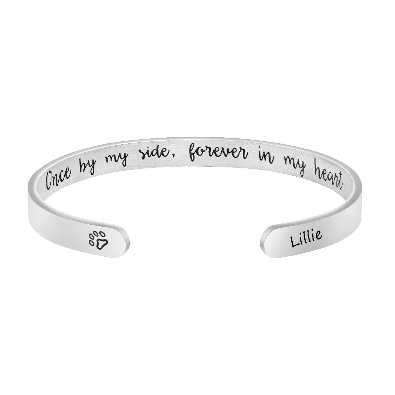 Women's celestial bangles-Lillie Pet Memorial Cuff Bracelets for Pet Lovers