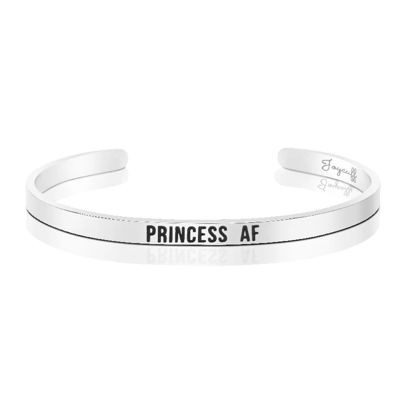 Women's luxury gift bangles-Princess AF Mantra Bracelet