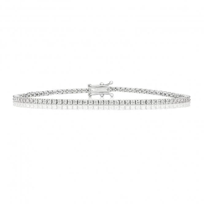 Women's art deco bangles-Diamond Jewellery Elegant 18ct Gold Tennis Bracelet BDQ701W/FG5