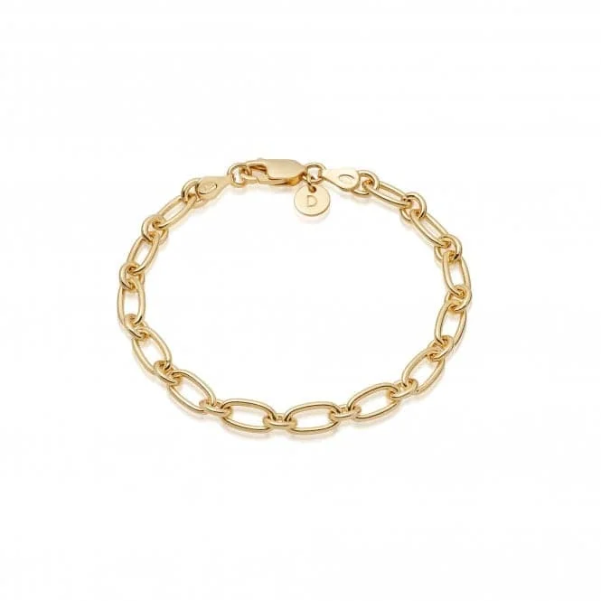 Women's custom design bangles-Stacked Linked Chain 18ct Gold Plated Bracelet BRB8004_GP