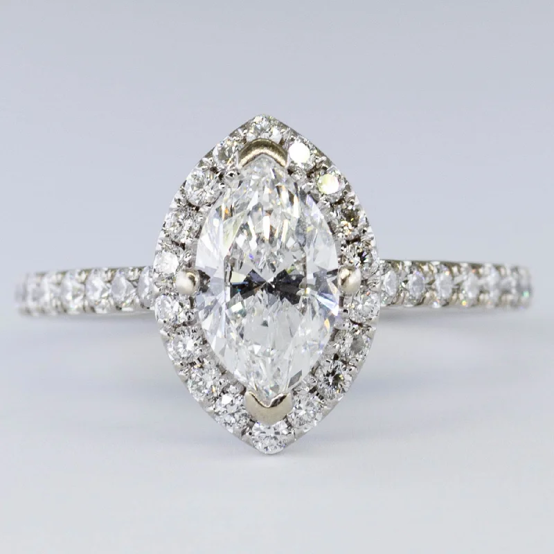 Women's alloy rings-Marquise Cut GIA Certified Diamond Engagement Ring | 1.48ctw | VS1 E | SZ 8.75 |