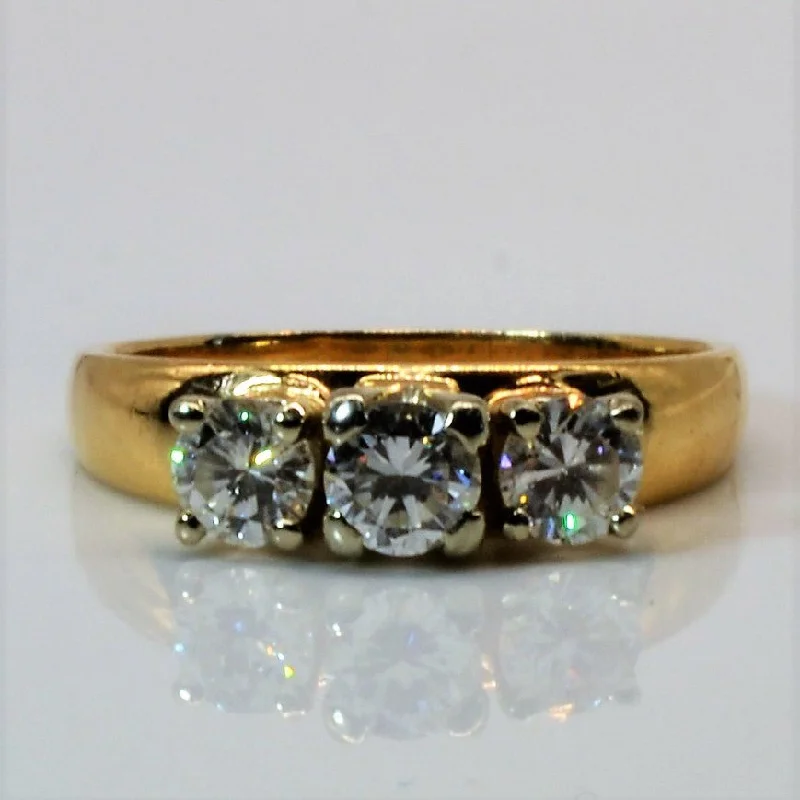 Women's travel rings-'Birks' Three Stone Diamond Ring | 0.75ctw | SZ 6.75 |