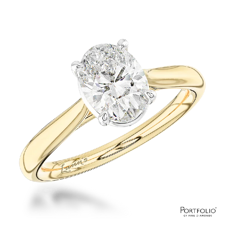 Women's gift rings-Solitaire 1.01ct E SI1 Diamond Yellow Gold/Platinum Ring