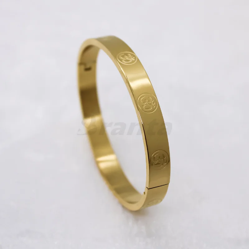 Women's K gold bangles-Om Men's Gold Bracelet