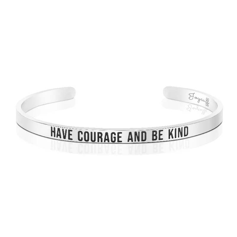 Handmade women's bangles-Have Courage and be Kind Mantra Bracelet Friend Encouragement Gift for Her