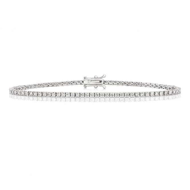 Women's moon phase bangles-Diamond Jewellery 18ct Gold Tennis Bracelet BDQ702W/FG5