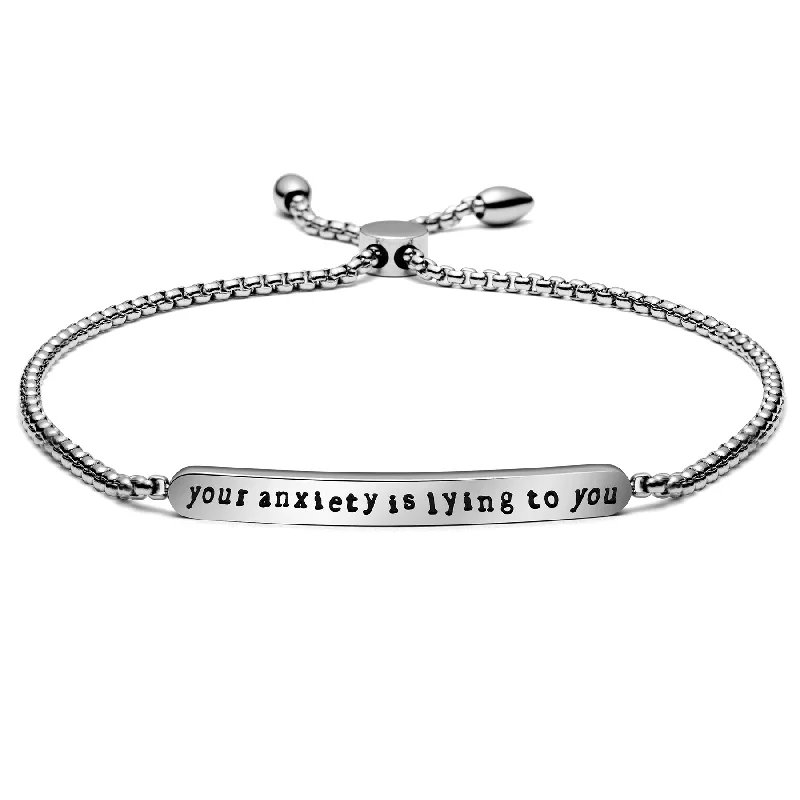 Women's formal bangles-Your Anxiety is Lying to You Chain Link Bracelet