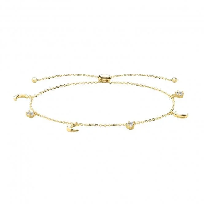 Women's art deco bangles-9ct Yellow Gold Pull Bracelet with Charms BR635