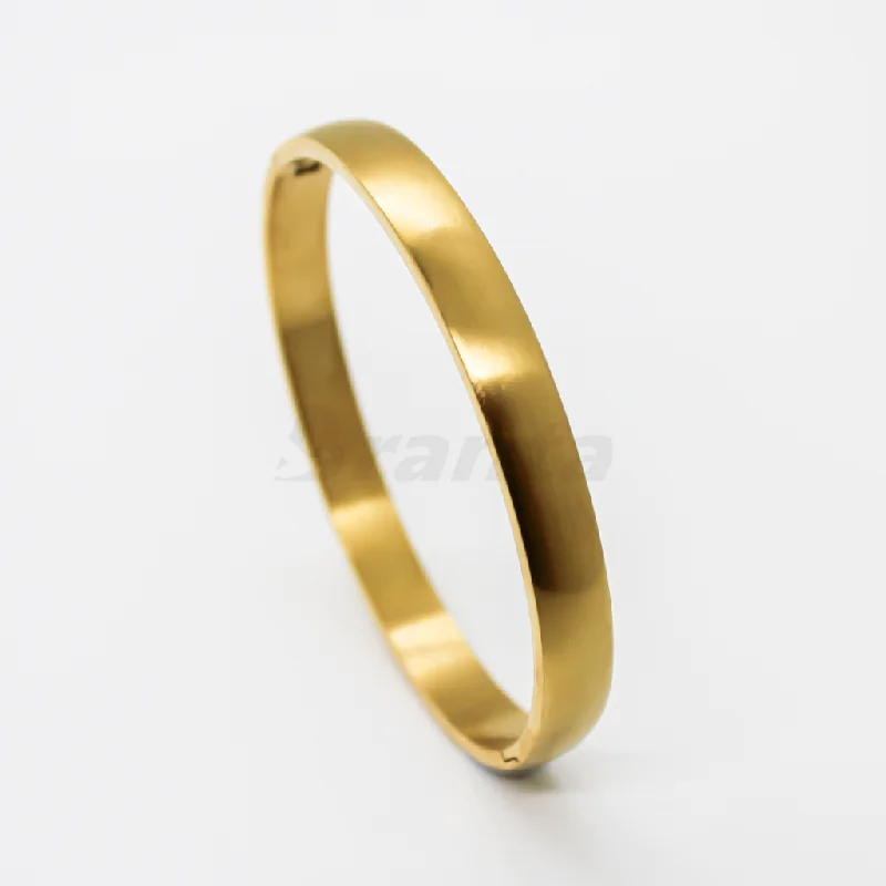 Women's symbolic bangles-Matte Finish Evoke Stainless Steel Men's Gold Bracelet