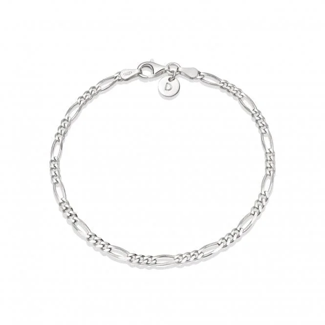 Women's vintage-inspired bangles-Essentials Figaro Chain Recycled Sterling Silver Bracelet BRSL_SLV