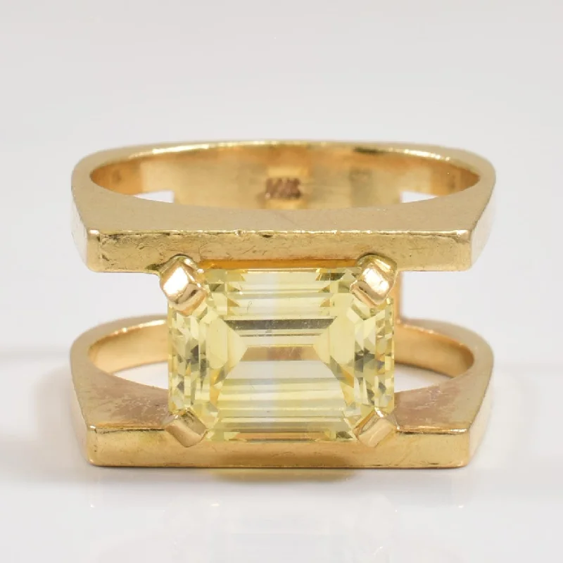 Women's gold-plated rings-Yellow Sapphire Ring | 4.80ct | SZ 7 |